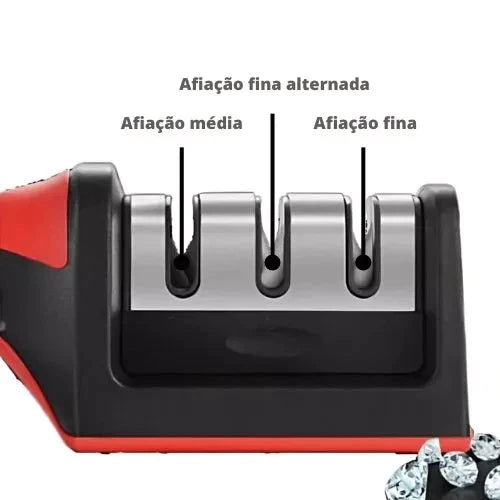 COMPRE 1 LEVE 2 - Amolador De Facas Em Aço Inox Profissional Emborrachado