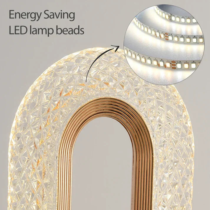 Luminária de Mesa Luxuosa em Cristal