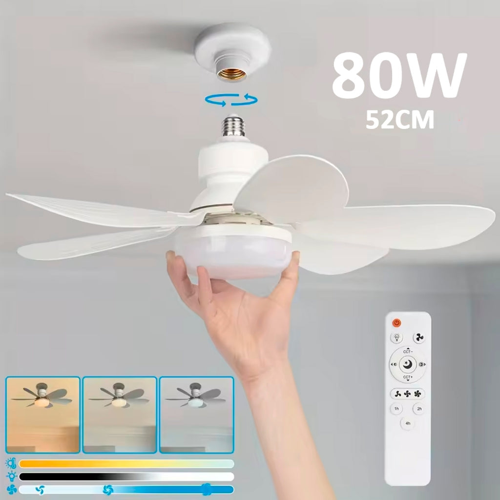 Ventilador de Teto com Luz e Controle Remoto - 4 Velocidades