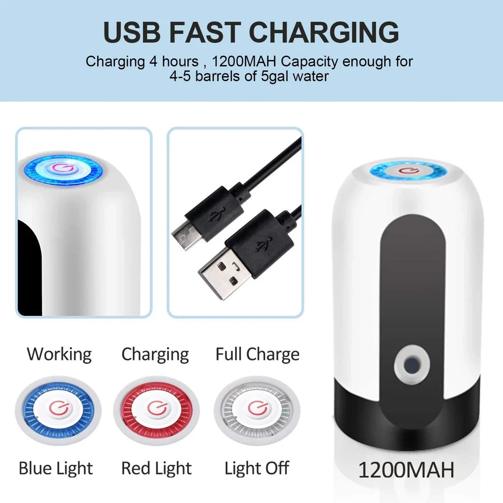 Bomba Elétrica para Galão - Carregamento USB