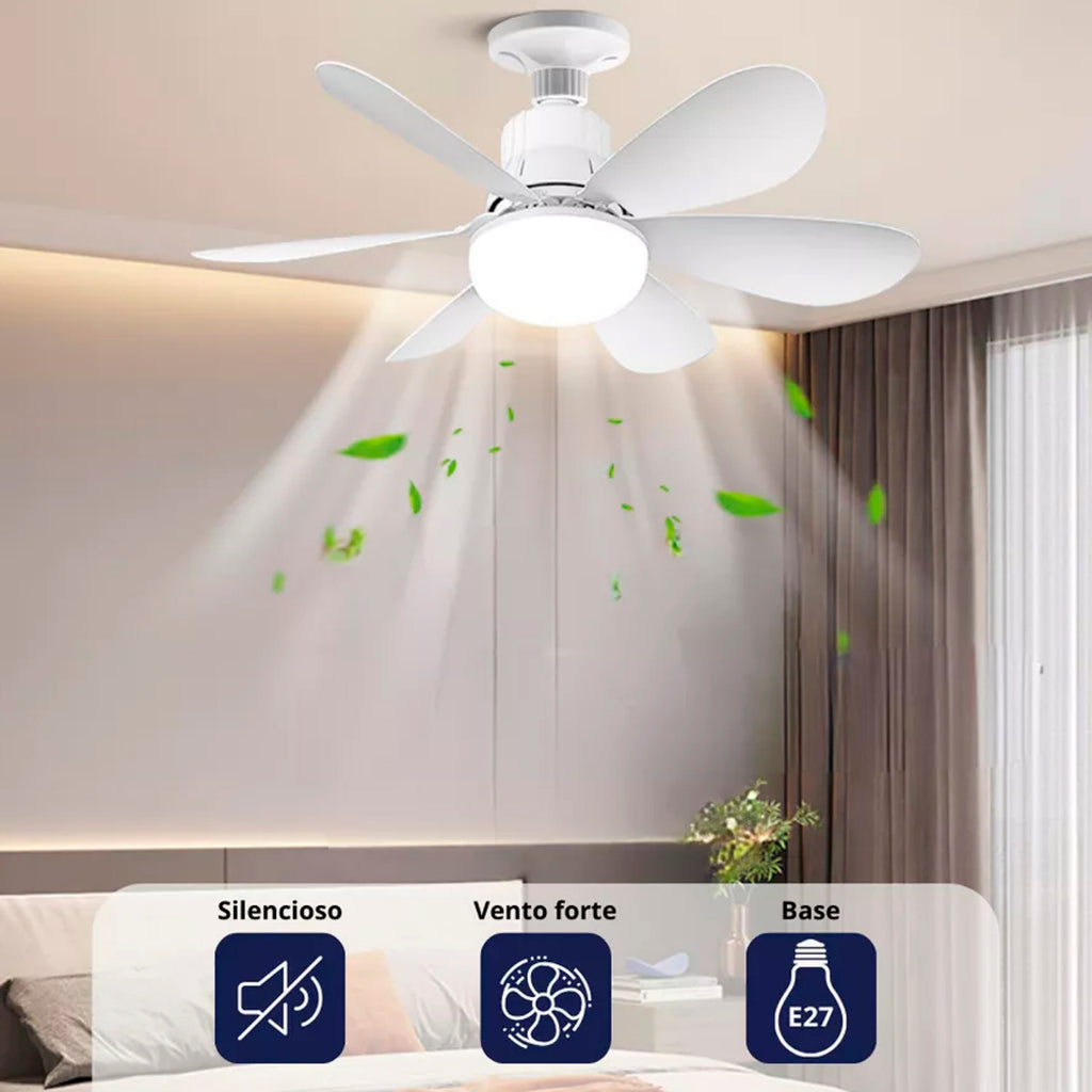 Ventilador de Teto com Luz e Controle Remoto - 4 Velocidades