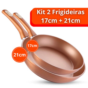 Jogo Frigideiras Antiaderente Revestida em Cerâmica