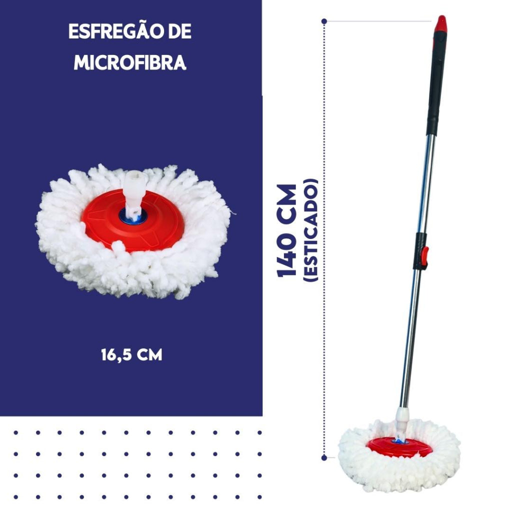 Mop Giratório Balde Inox Premium