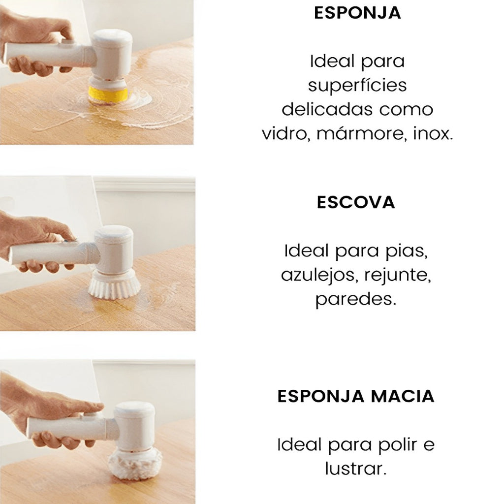 Escova Eletrica de Limpeza 5 em 1