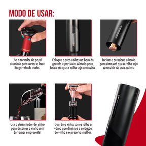 Abridor de Vinhos SHOPDAMULTIDAO Automático - 4 peças