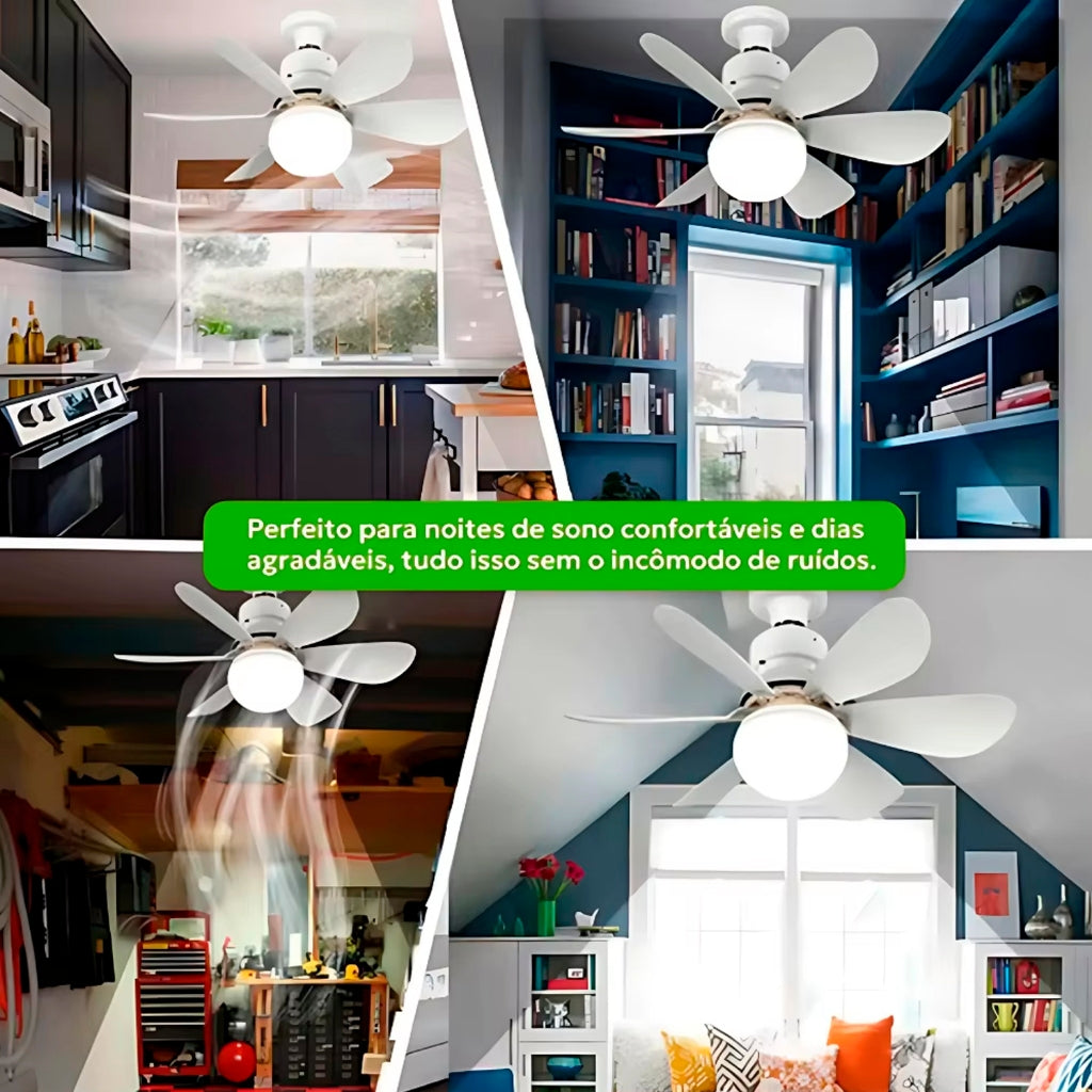 Ventilador de Teto com Luz e Controle Remoto - 4 Velocidades