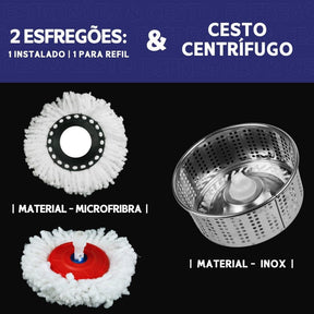 Mop Giratório Balde Inox Premium