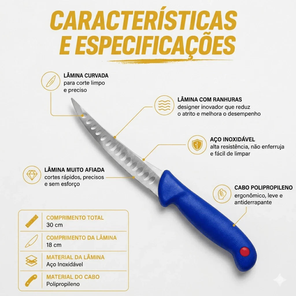 Faca Curvada do Salt Bae Chef - 30cm