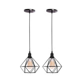 Kit 2 Pendentes Lustre Luminária Retro Preto