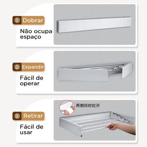 Varal Mágico dobrável - Pequenos espaços
