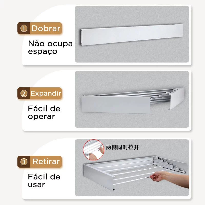 Varal Mágico dobrável - Pequenos espaços