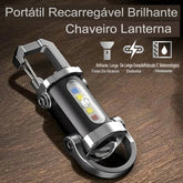 Lanterna portátil e recarregável para chaveiro