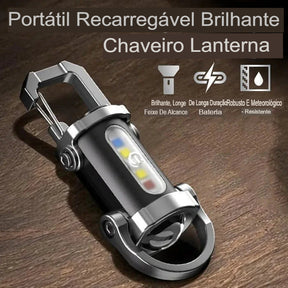 Lanterna portátil e recarregável para chaveiro