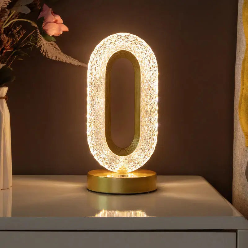 Luminária de Mesa Luxuosa em Cristal