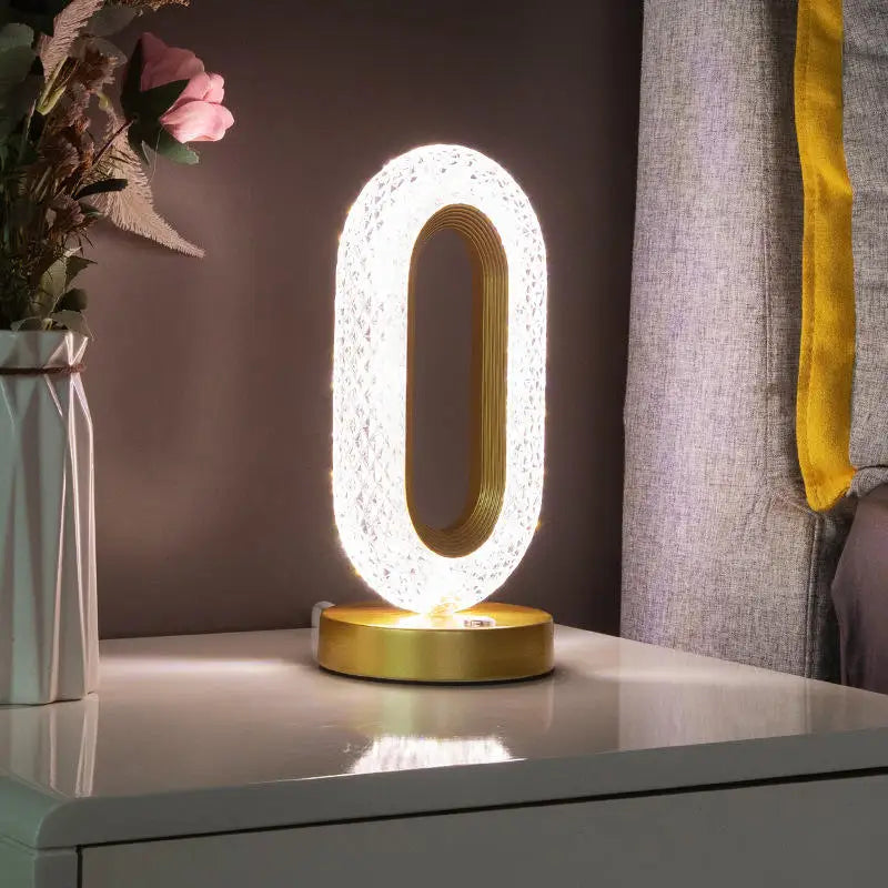 Luminária de Mesa Luxuosa em Cristal