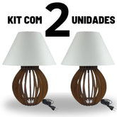 Abajur Design Com Cúpula de Mesa - 2 Peças