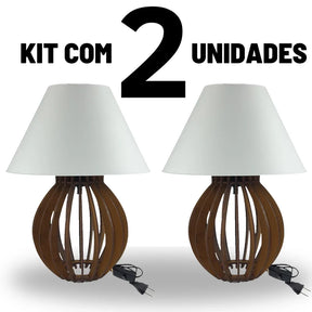 Abajur Design Com Cúpula de Mesa - 2 Peças