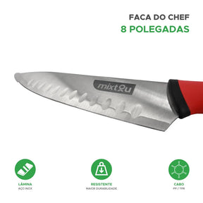 Faca Santoku do Chef 8" Premium Aço Inox