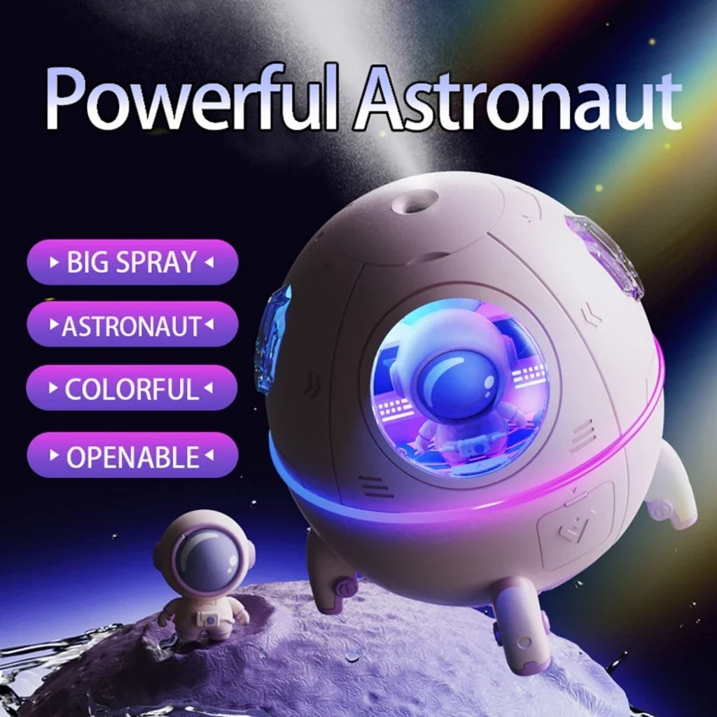 Umidificador de Ar Astronauta Luz LED Colorida Névoa USB