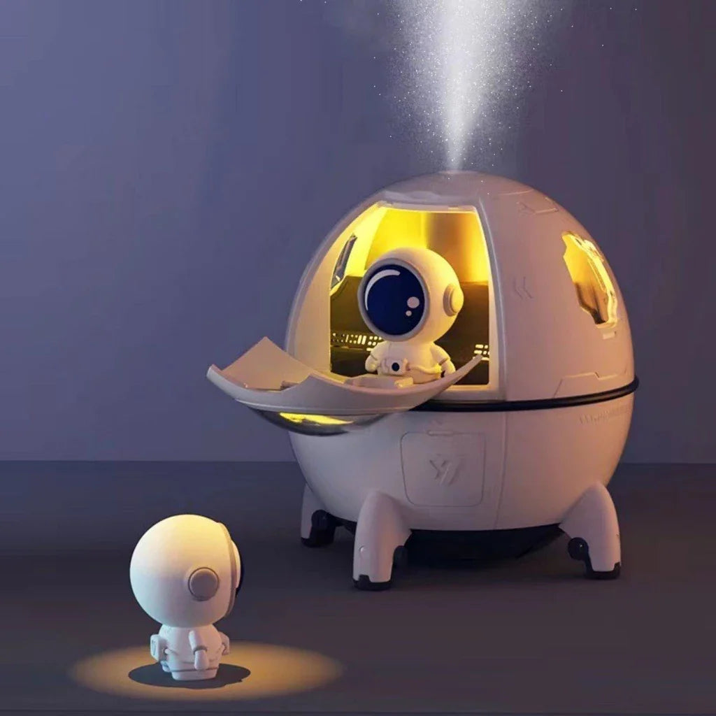 Umidificador de Ar Astronauta Luz LED Colorida Névoa USB
