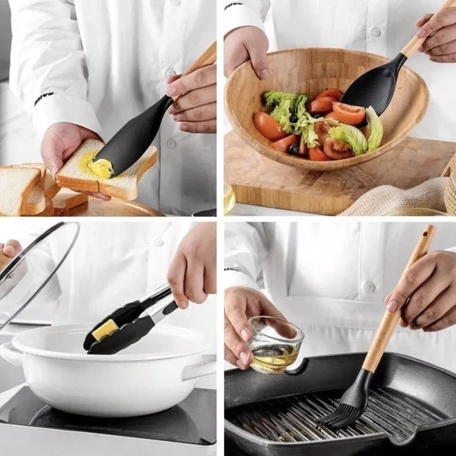 Jogo de Cozinha Premium Kit C/12 Peças de Silicone