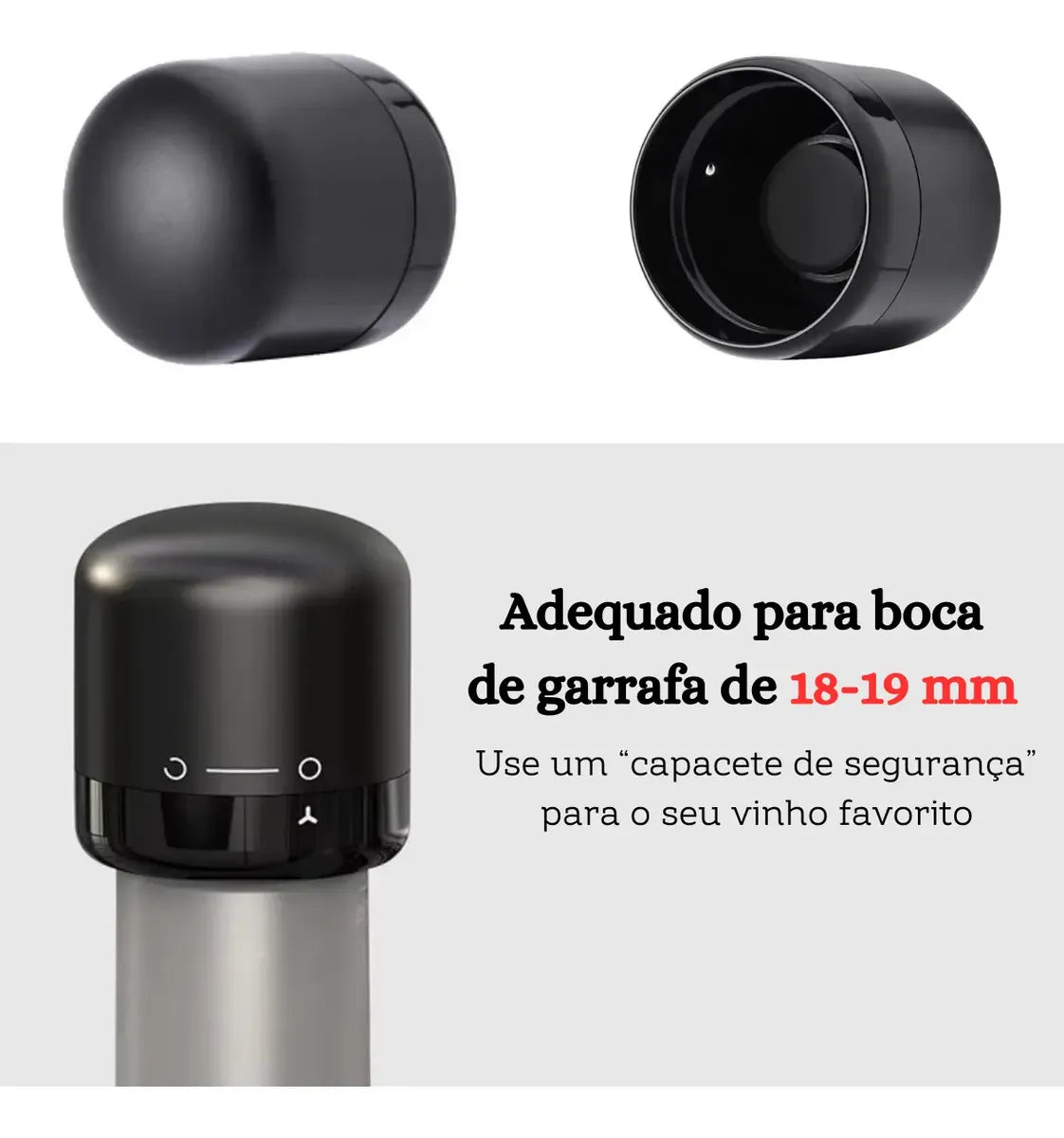 Tampa para Champagne e Vinho a Vácuo